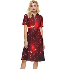 Firework-star-light-design Button Top Knee Length Dress by Jancukart