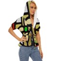 Abstract-0001 Lightweight Drawstring Hooded Top View3