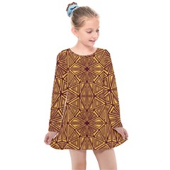 Abstract Pattern Geometric Backgrounds Kids  Long Sleeve Dress by Eskimos