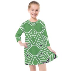 Abstract Pattern Geometric Backgrounds  Kids  Quarter Sleeve Shirt Dress by Eskimos