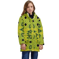 Abstract Pattern Geometric Backgrounds  Kid s Hooded Longline Puffer Jacket by Eskimos