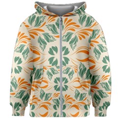 Folk Flowers Print Floral Pattern Ethnic Art Kids  Zipper Hoodie Without Drawstring by Eskimos