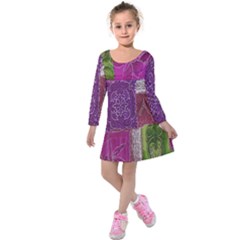 Hd-wallpaper-b 003 Kids  Long Sleeve Velvet Dress by nate14shop