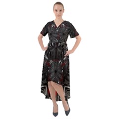 Abstract-artwork-art-fractal Front Wrap High Low Dress by Sudhe