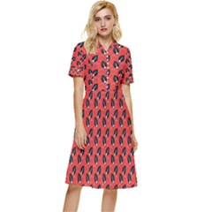 Glowing Leafs Button Top Knee Length Dress by Sparkle