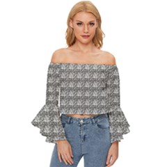 Digitalart Off Shoulder Flutter Bell Sleeve Top by Sparkle