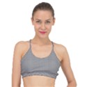 Soot Black and White Handpainted Houndstooth Check Watercolor Pattern Basic Training Sports Bra View1