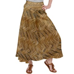 Esparto-tissue-braided-texture Satin Palazzo Pants by Jancukart