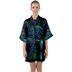 Technology-artificial-intelligence Half Sleeve Satin Kimono  by Jancukart