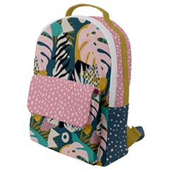 Tropical Polka Plants 6 Flap Pocket Backpack (small) by flowerland