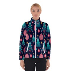 Hand-drawn-flat-christmas-pattern Women s Bomber Jacket by nate14shop