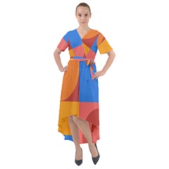 Geometric Series  Front Wrap High Low Dress by Sobalvarro