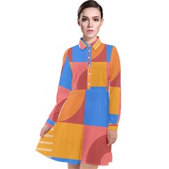 Geometric Series  Long Sleeve Chiffon Shirt Dress by Sobalvarro