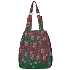 Floral Vines Over Lotus Pond In Meditative Tropical Style Center Zip Backpack by pepitasart