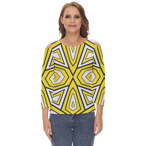 Abstract Pattern Geometric Backgrounds  Cut Out Wide Sleeve Top by Eskimos