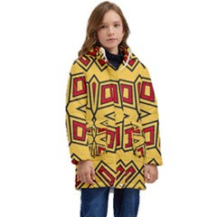 Abstract Pattern Geometric Backgrounds Kid s Hooded Longline Puffer Jacket by Eskimos