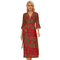 Abstract Pattern Geometric Backgrounds Midsummer Wrap Dress by Eskimos