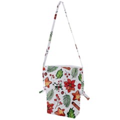 Pngtree-watercolor-christmas-pattern-background Folding Shoulder Bag by nate14shop