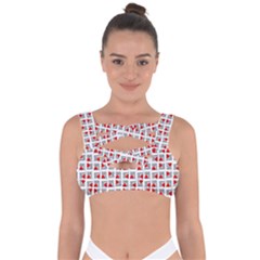 Spanish Love Phrase Motif Pattern Bandaged Up Bikini Top by dflcprintsclothing