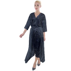  Stars Rotation  Quarter Sleeve Wrap Front Maxi Dress by artworkshop