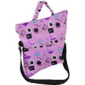 Pink Goth Fold Over Handle Tote Bag View1