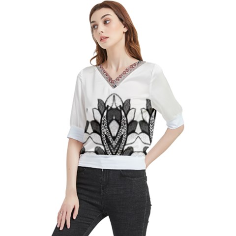 Im Fourth Dimension Black White Quarter Sleeve Blouse by imanmulyana