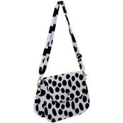 Random-circles-seamless-pattern Saddle Handbag by nate14shop