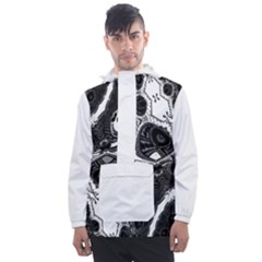 Im Fourth Dimension Black White 4 Men s Front Pocket Pullover Windbreaker by imanmulyana