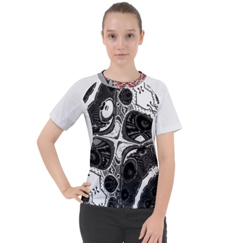Im Fourth Dimension Black White 4 Women s Sport Raglan Tee by imanmulyana