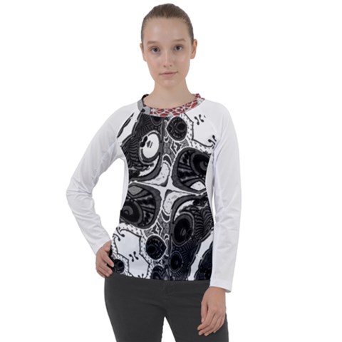 Im Fourth Dimension Black White 4 Women s Long Sleeve Raglan Tee by imanmulyana
