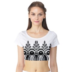 Im Fourth Dimension Black White 5 Short Sleeve Crop Top by imanmulyana