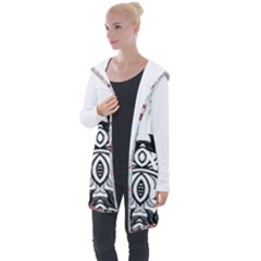 Im Fourth Dimension Black White 6 Longline Hooded Cardigan by imanmulyana