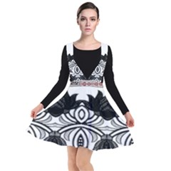 Im Fourth Dimension Black White 6 Plunge Pinafore Dress by imanmulyana