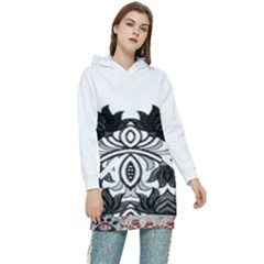 Im Fourth Dimension Black White 6 Women s Long Oversized Pullover Hoodie by imanmulyana