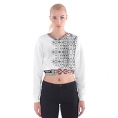 Im Fourth Dimension Black White 7 Cropped Sweatshirt by imanmulyana