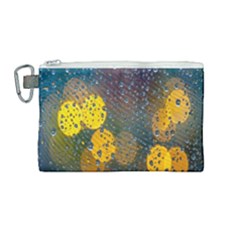  Raindrops Window Glass Canvas Cosmetic Bag (medium) by artworkshop