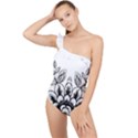 IM Fourth Dimension Black White 10 Frilly One Shoulder Swimsuit View1