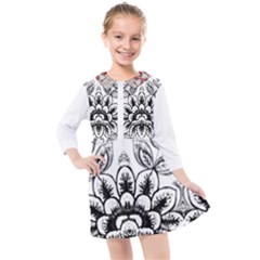 Im Fourth Dimension Black White 10 Kids  Quarter Sleeve Shirt Dress by imanmulyana