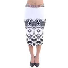 Im Fourth Dimension Black White 12 Velvet Midi Pencil Skirt by imanmulyana