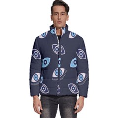 Eyes Evil Eye Blue Pattern Design Men s Puffer Bubble Jacket Coat by artworkshop