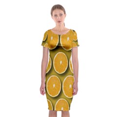 Oranges Slices  Pattern Classic Short Sleeve Midi Dress by artworkshop