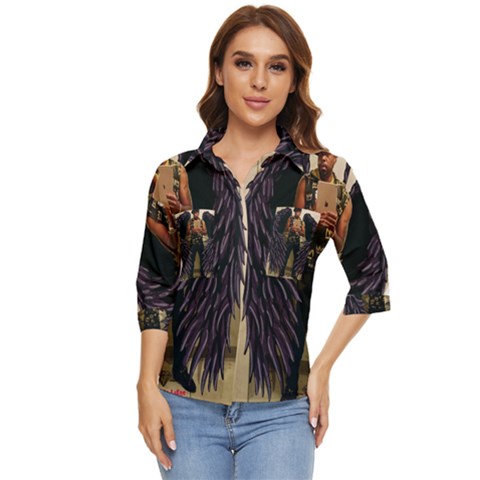 Screenshot 20220701-212826 Piccollage Women s Quarter Sleeve Pocket Shirt by MDLR