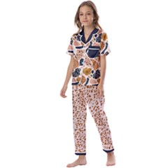 Terrazzo Flooring Art 3 Kids  Satin Short Sleeve Pajamas Set by flowerland