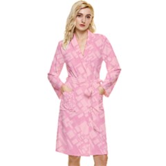 Pink Long Sleeve Velour Robe by nateshop