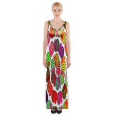 Watermelon Thigh Split Maxi Dress by nateshop