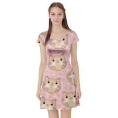 Cat-cats Short Sleeve Skater Dress by nateshop