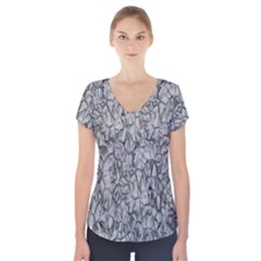 Comb Short Sleeve Front Detail Top by nateshop