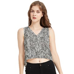 Comb V-neck Cropped Tank Top by nateshop