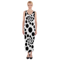 Dot Fitted Maxi Dress by nateshop