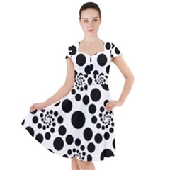 Dot Cap Sleeve Midi Dress by nateshop